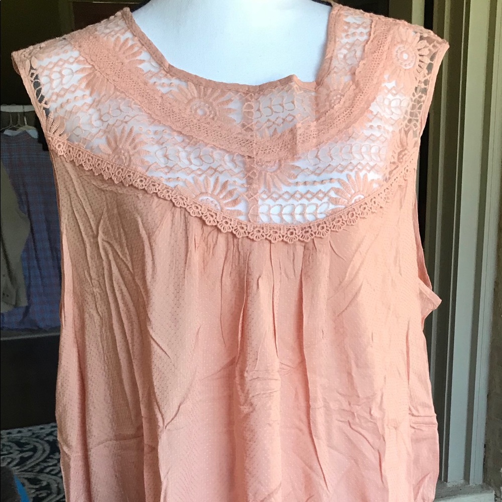 NWT, Size 3X, Suzanne Betro Lace Embellished Top